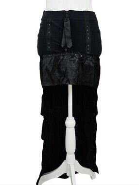 Catherine Coatney Skirt High Low Bustle Steampunk Fetish Dom Goth Avant Garde M